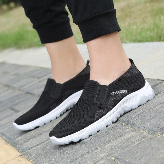 Men's Spring and Summer Breathable Deodorant Casual Sports Shoes Running Shoes Trend All-match Flying Mesh Shoes