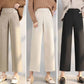 Women's Woolen Pants Autumn and Winter New Loose and Thin Nine-point Straight High-waist Wide-leg Pants Casual Woolen Pants Women