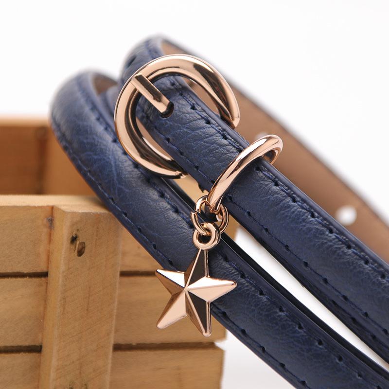 Ladies Star Pendant Decorative Thin Belt Fashion Belt Female Student Belt