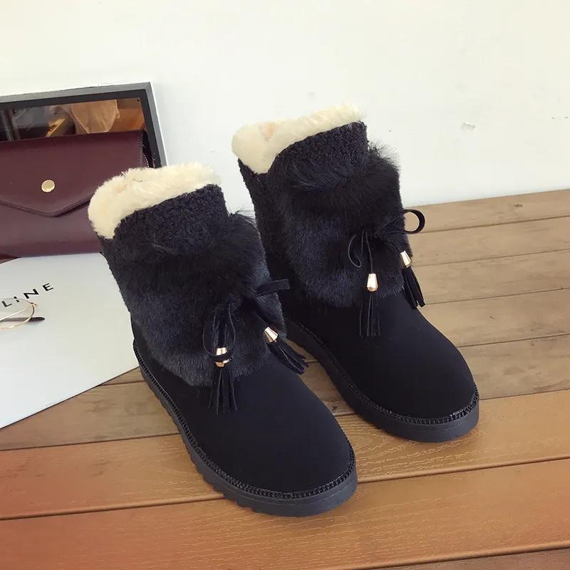 Snow Boots Women's Autumn and Winter Korean Version of All-match Women's Cotton Shoes Short Tube Plus Velvet Warm Ankle Boots
