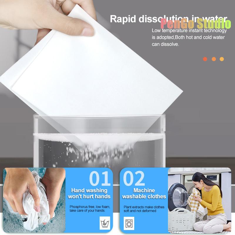 60Pcs Practical Laundry Washing Paper Eco-Friendly Wide Application Disposable Fresh Linen Liquidless