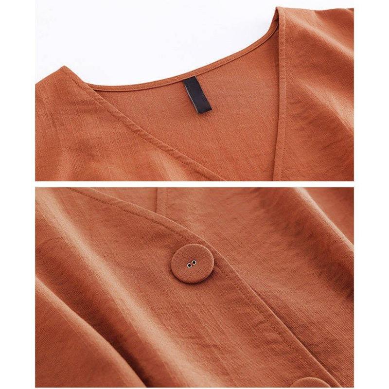 Solid Color Large Size L-XXXXXL Women's Summer Dress Short Sleeve V-Neck Above Knee