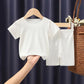 Summer Newborn Baby Children's Clothing Ice Silk Short-sleeved Two-piece Suit Men and Women Baby Short-sleeved Shorts T-shirt Home Service