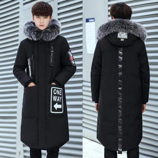 Plus Size Down Jacket Trend Casual Men's Autumn and Winter Long Cotton Clothing
