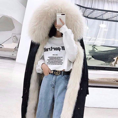Winter Coat Shawl Jacket Hood Faux Fur Scarf Collar Overcoat Necks Down Coat Accessories