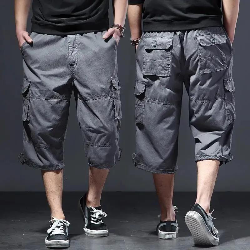 Summer Loose Overalls Men's Sports Shorts Plus Fat Plus Size Casual 7-point Pants Overalls