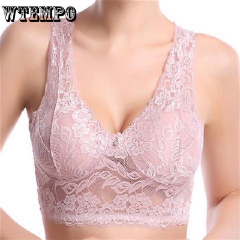 Women Bralette French Style Lace Bra Girls Triangle Cup Lingerie Deep V Wireless Underwear Soft Thin