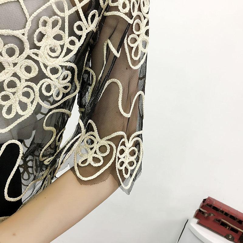 Irregular Summer Short Coat Cardigan Women Solid Color Sun Protection Thin Air Conditioning Shawl