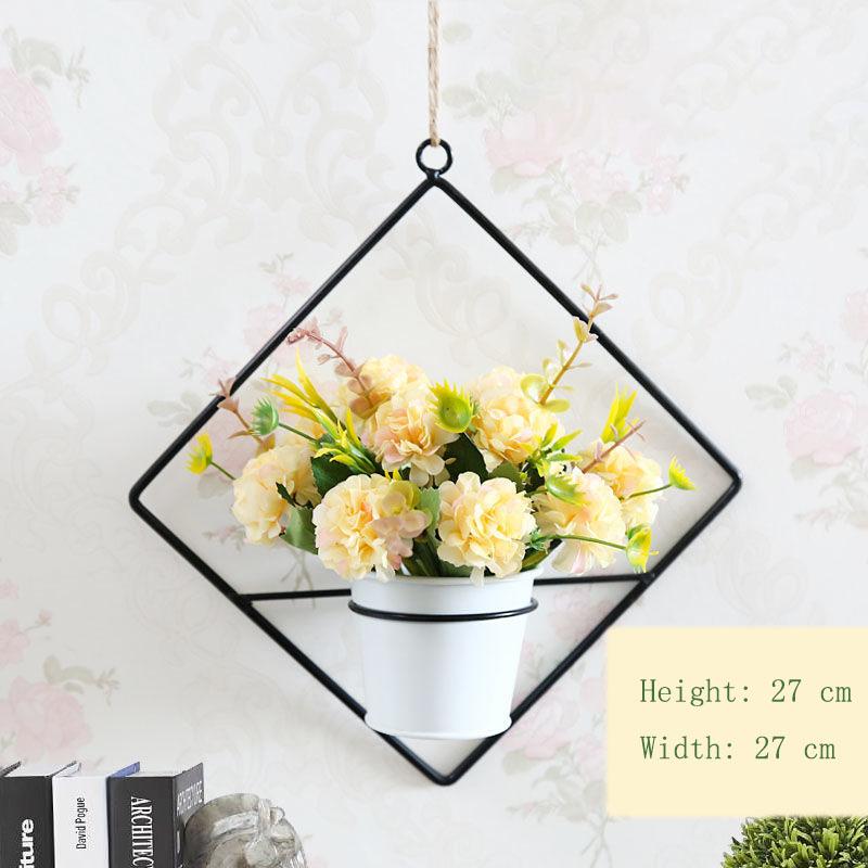 Pendant Simulation Floral Potted Plant Home Hanging Wall Hanging Decoration Artificial Flower Wall Plastic Flower Basket Living Room Wall Decoration