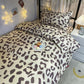 Brushed Three-piece Fashion Leopard-print Skin-friendly Duvet Cover Bed Linen Three-piece Student Dormitory Single Bed