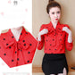 Chiffon Shirt Women's Spring Top Western Style Loose Large Size Long Sleeve Bottoming Shirt