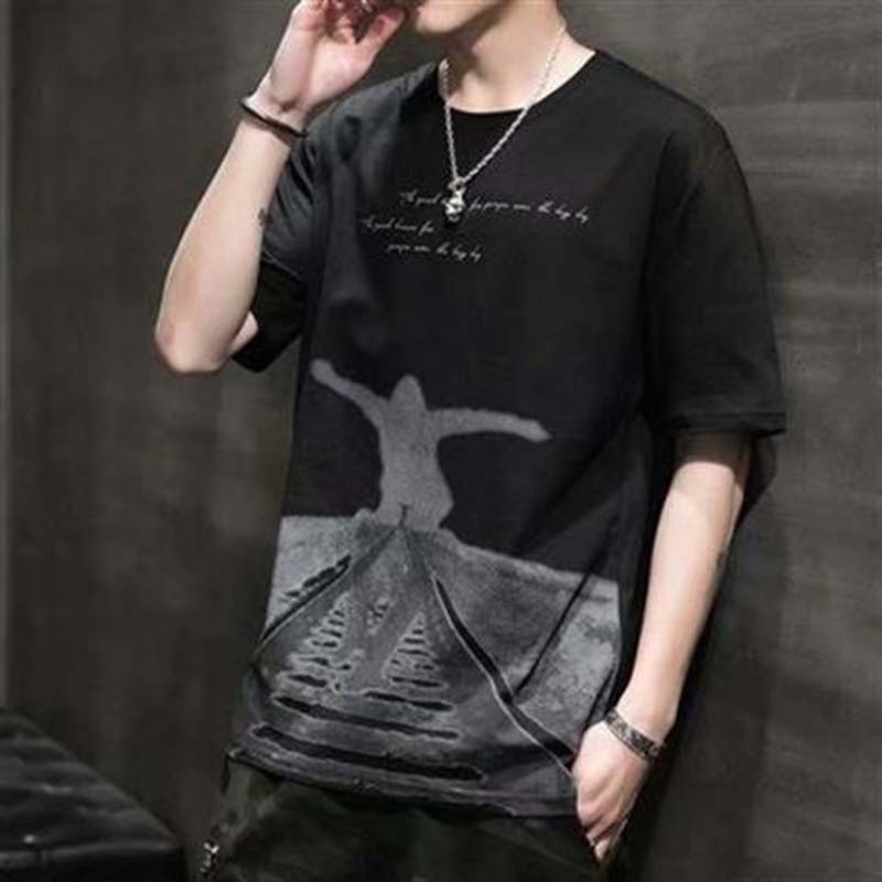 Casual Men's Summer Casual Wear Men's Printed Short-sleeved T-shirt