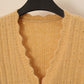 Wool Knitted Vest Women's Vest Spring and Autumn Loose Short Wave Side Single-breasted Hollow Sweater Small Cardigan