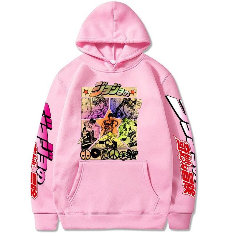 Harajuku JOJO's Bizarre Adventure Unisex Hoodies Japanese Anime JOJO Printed Men's Hoodie Streetwear Casual Sweatshirts