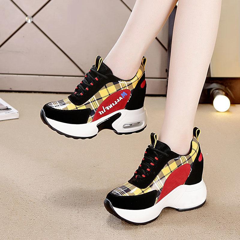 Inner Increase Women's Shoes 7cm Old Shoes Women's Fall Winter 2021 New Mesh Thick-soled All-match Casual Sports Shoes