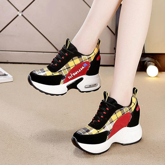 Inner Increase Women's Shoes 7cm Old Shoes Women's Fall Winter 2021 New Mesh Thick-soled All-match Casual Sports Shoes