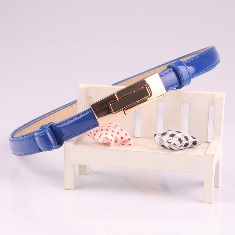 Women buckle adjustment fine belt Decorative candy color belt