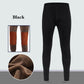 Men Winter Autumn Plus Velvet Thicken Warm Pants Tight Male High Elasticity Wearable Comfortable Soft Lining Patch Knee Pads Windproof Double Warmth