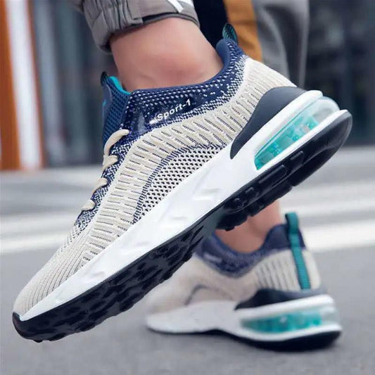 Men's Sports Shoes Fashion Versatile Lightweight Leather Surface Waterproof Non-Slip Running Shoes