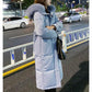 White Duck Down Jacket Women's Mid-length Fox Fur Large Fur Collar Loose Over The Knee Plus Down Thickened Women's Winter