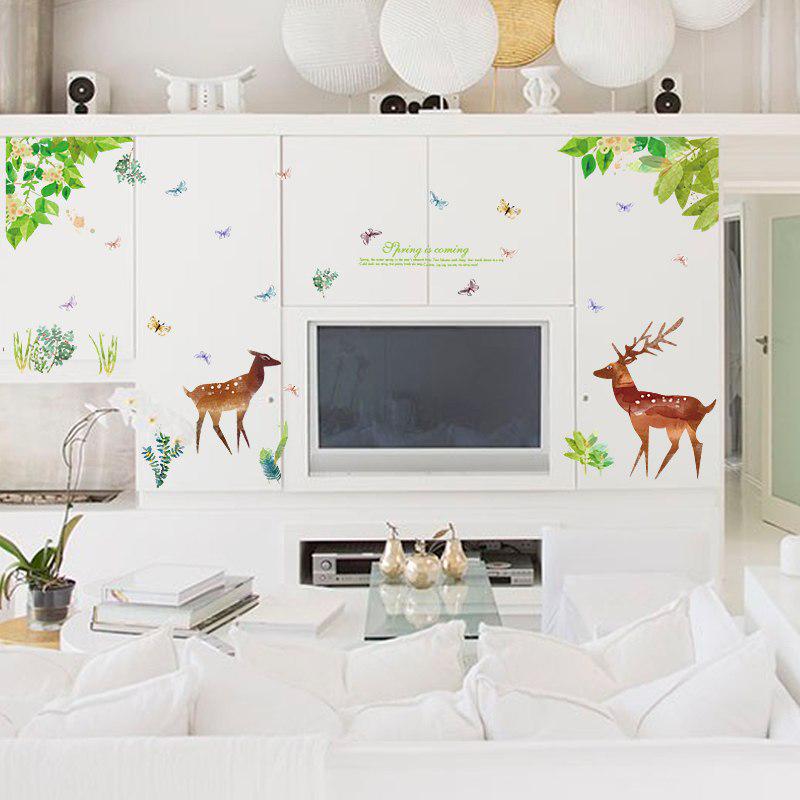 [Wall stickers] flower deer jungle butterfly wall stickers home decor living room kitchen wall decal