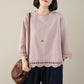 Cotton T-shirt Women's Round Neck All-match Fashion Casual Large Size Loose Three-quarter Sleeve Bottoming Shirt