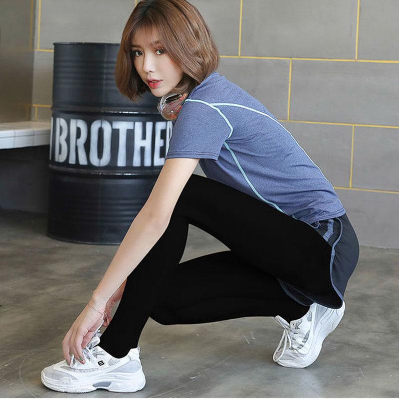 5pcs/set  Women Yoga Set Seamless Leggings Long Sleeve Crop Top Sports Bra Running Pants Gym Clothing Fitness Workout Sports Suit