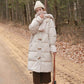Women's Down Padded Jacket Mid-length Autumn and Winter Jacket Over-the-knee Padded Jacket Thick Loose Padded Jacket