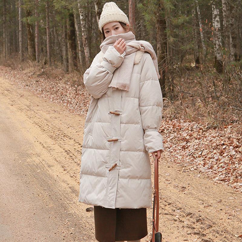 Women's Down Padded Jacket Mid-length Autumn and Winter Jacket Over-the-knee Padded Jacket Thick Loose Padded Jacket