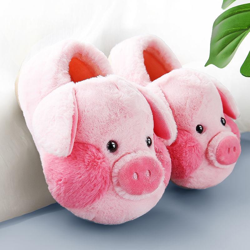 Autumn and Winter Piglet Cotton Slippers Non-slip Thermal Insulation Bag with Cotton Shoes Comfortable Casual and Fashionable