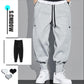Solid Color Casual Sports Pants Men's Loose Beam Feet Handsome Button Sports Trousers Buttoned All-match Harem Overalls