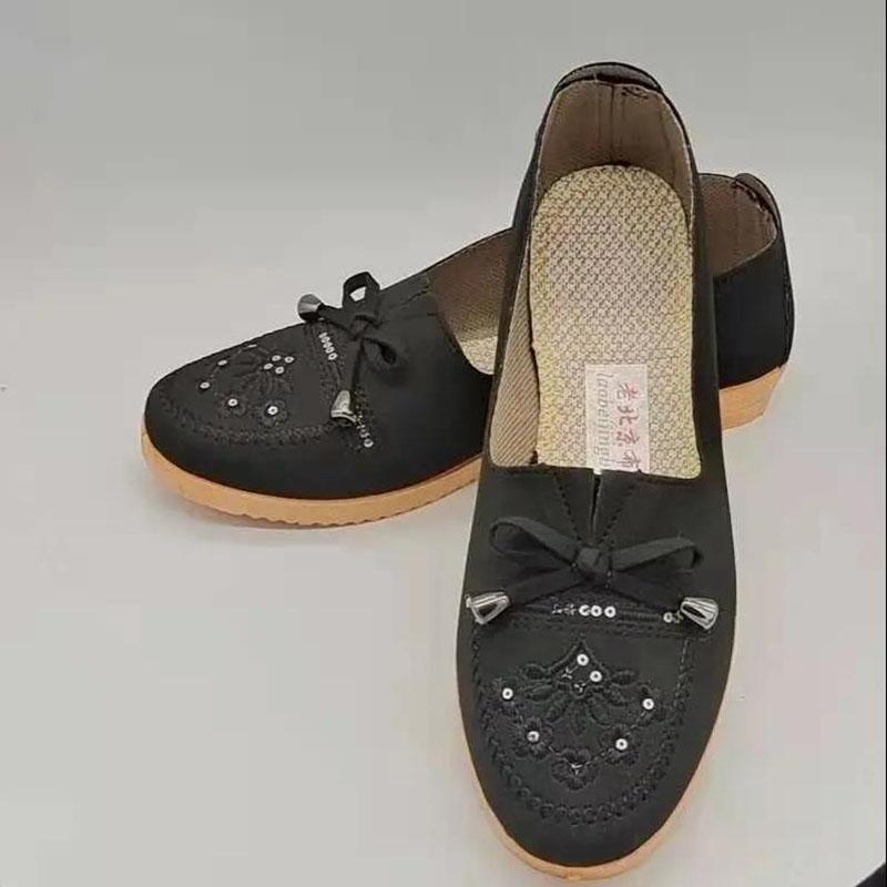 Old Beijing Cloth Shoes Female Mother Shoes Solid Color Work Shoes Pump Flat Shoes Casual Comfortable Grandma Shoes