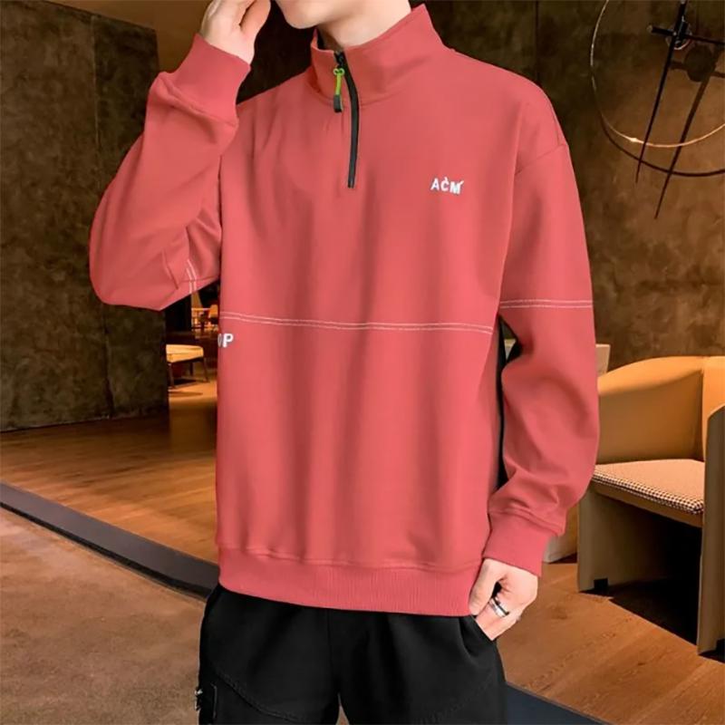 Half Zipper Sweater Men's Pullover Stand-up Collar Autumn and Winter Casual Sportswear Korean Style Trendy Sweater