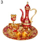 8Pcs/Set Retro Zinc Alloy Wine Cup Kettle Tray Kit Home Wedding Decor Container