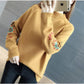 Casual Autumn Winter Turtleneck Sweater Women Embroidery Knitted Sweaters Warm Pullover Sweater