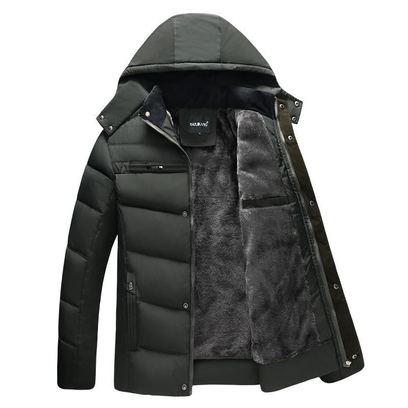 Windproof and Rainproof Winter Men's Jacket Collar Warm Cotton Down Jacket Thick Parka Coat Long
