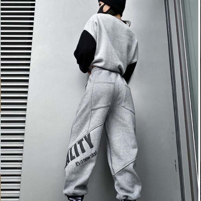 Autumn and Winter Tide Brand High-waisted Leggings Sweatpants Ladies Korean Printed Casual Pants Trendy Pants Women