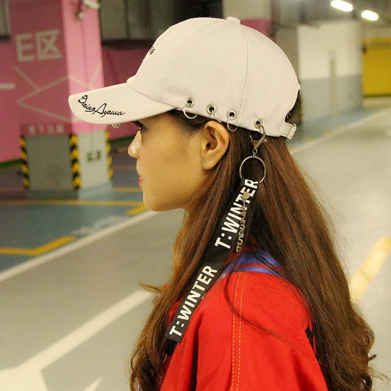 Women Men Piercing Ring Baseball Cap Punk Hip Hop Caps Cotton Casual Adjustable Unisex