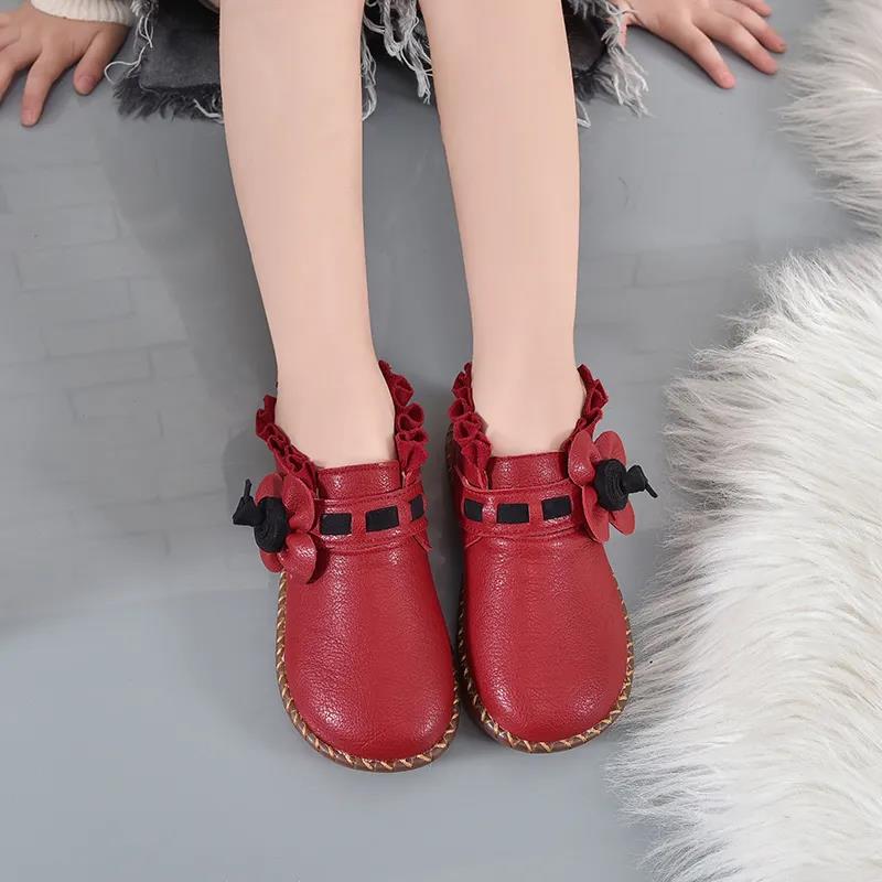 Children's Flat Princess Shoes Girls Spring Autumn Solid Color Flower Decoration Casual Single Shoes