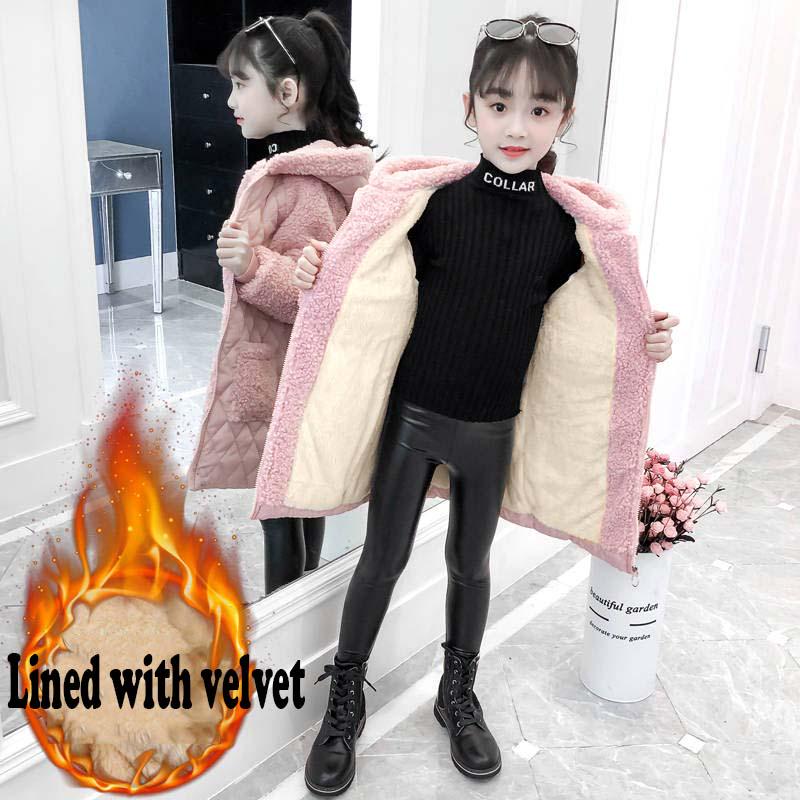 Fashion Children Winter Jacket Russia Winter Fur Fleece Jacket for Girls Kids Cotton Outerwears