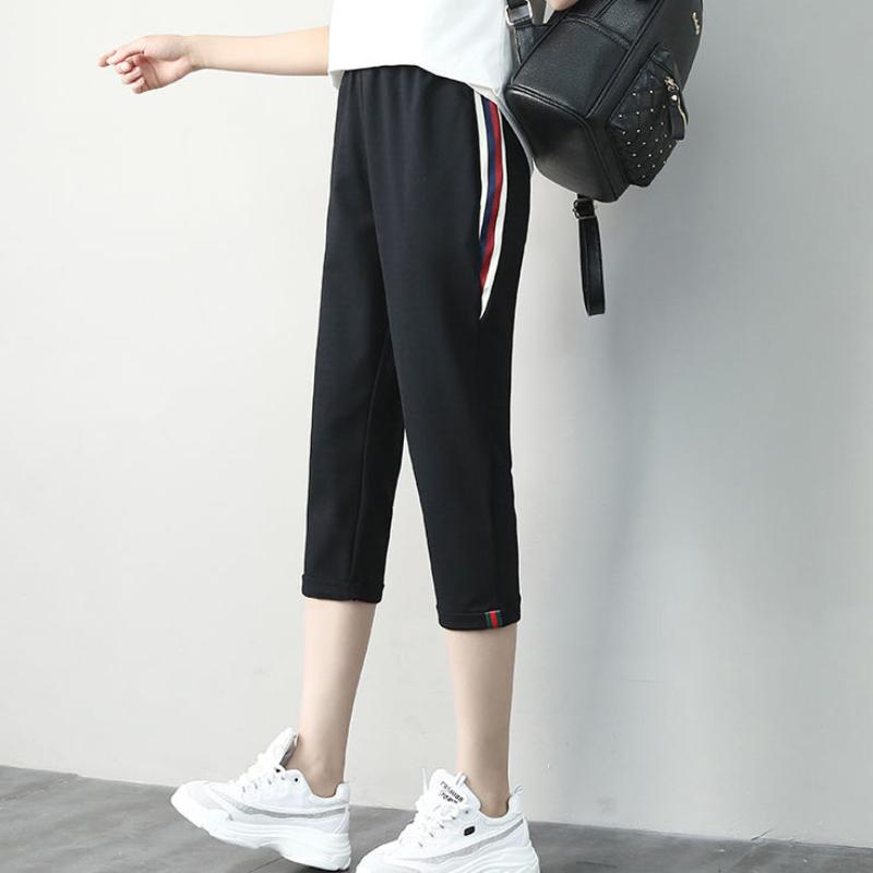 Plus Size Women's Summer Cropped Trousers Fat Sister Casual Sports Wear Casual Pants All-match Breeches