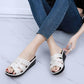 Ladies High Heel Slippers Summer Thick Bottom Home Outdoor Non-slip Slippers Women Summer Shoes Soft Bottom Wedge Heel Rhinestone Sandals