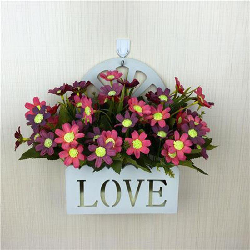 Artificial Flower Artificial Flower Suit Hanging Basket Hanging Basket Rose Plastic Flower Living Room Interior Decoration