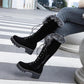 34-43 Boots for Women Winter Shoes Knee High Fur Boots Platform Boots Plush Warm Western Boots Fashion Designer Black
