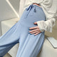 Pregnant Women's Pants Fashion Ice Silk Wide-leg Pants Spring Summer and Autumn Loose Straight Casual Maternity Wear