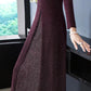 Dress Temperament High-end Fake Two-piece Slim Waist and Thin Spring Long-sleeved Slit Long Dress Women's Clothing