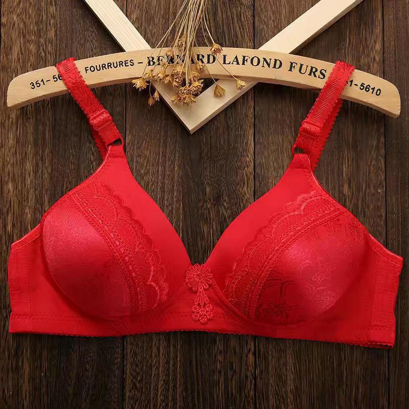 Thin, Small Breasts Gather Without Steel Ring Underwear Gather To Gather The Breast Milk Anti-sagging Lace Lace Ladies Bras Are Light and Breathable