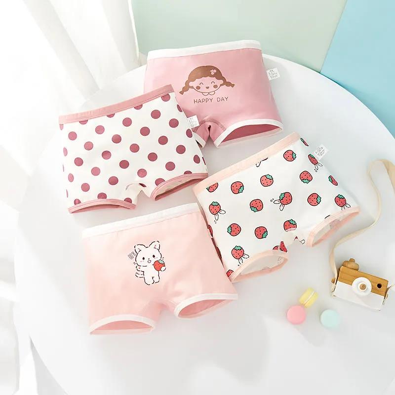 Girls Cartoon Briefs Modal Underwear Printing Panties Kids Brief Panties Soft Underpants Cute Florals Cutton Boxers