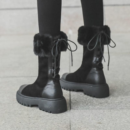 Snow Boots Women's Short Boots Children Winter Plus Velvet Cotton Shoes Ankle Boots Winter Thick Bottom Tube