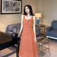 Summer Off-shoulder Suspender Dress Sexy  Slimming Long   Black Dress Women
